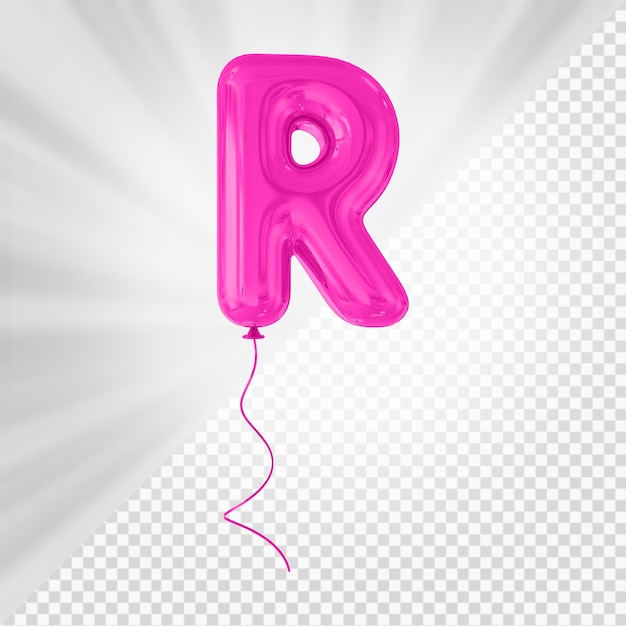 Roze ballon letter r