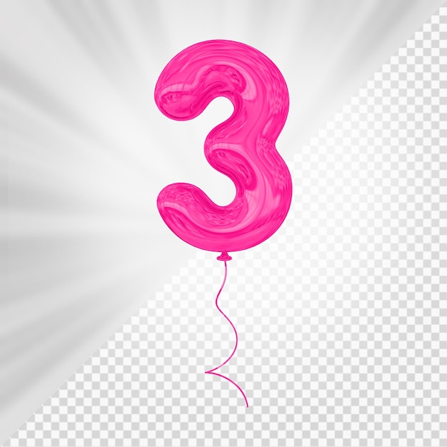 Roze Ballon Nummer 3