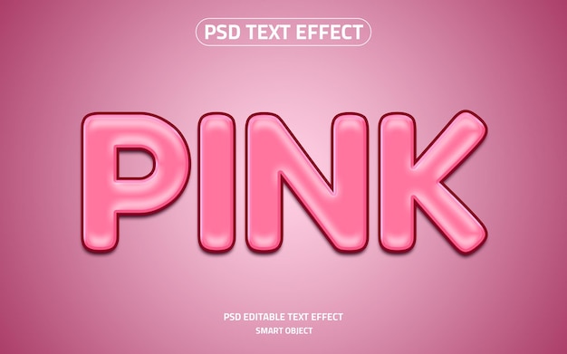 Roze bewerkbaar teksteffect logo mockup psd