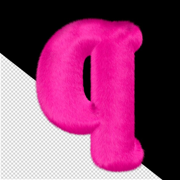 Roze bont symbool letter q