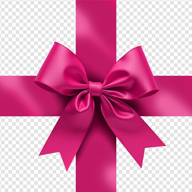 Roze cadeau lint en strik geïsoleerd op doorzichtige achtergrond