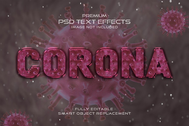 PSD roze corona virus tekststijleffect