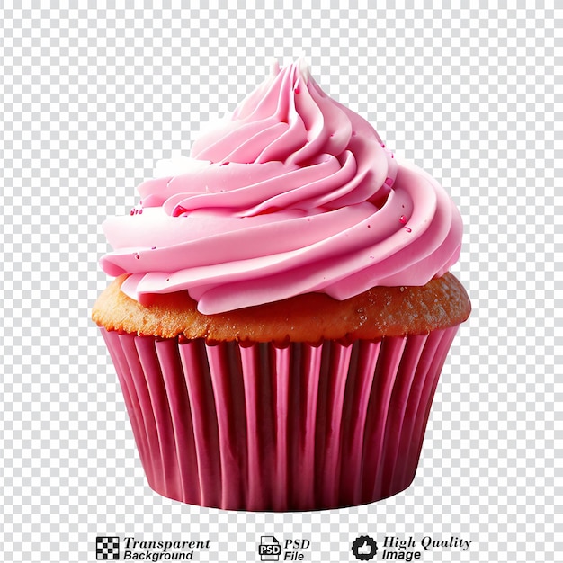 PSD roze cupcake geïsoleerd op een doorzichtige achtergrond