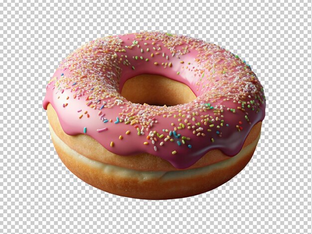 PSD roze donut met strooitjes