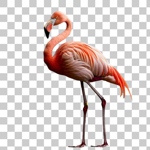 PSD roze flamingo op witte achtergrond