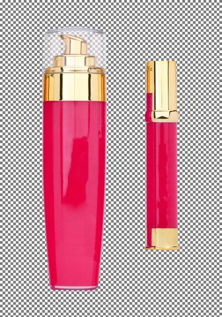 roze fles parfum geïsoleerd op wit