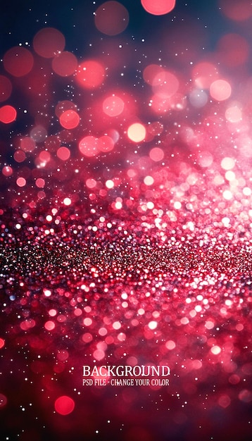 roze glitters op een rode achtergrond