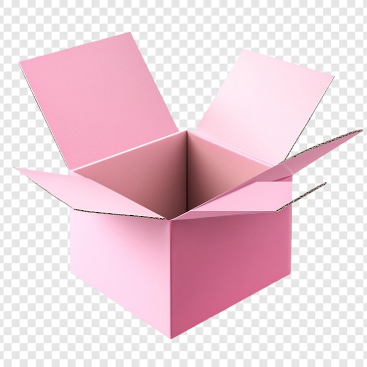 PSD roze kartonnen doos open lege cadeauverpakking