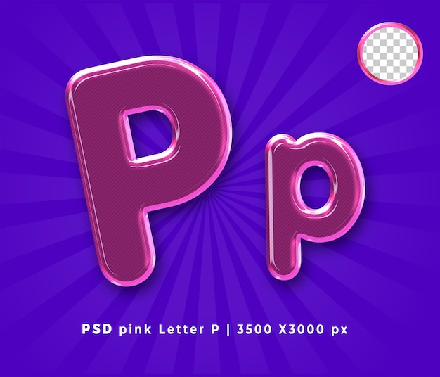 PSD roze letters p