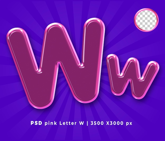 PSD roze letters w