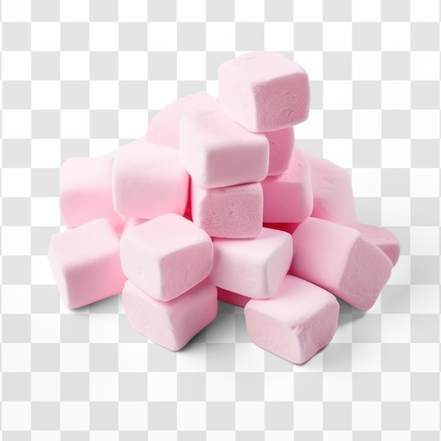 Roze marshmallows transparante achtergrond psd