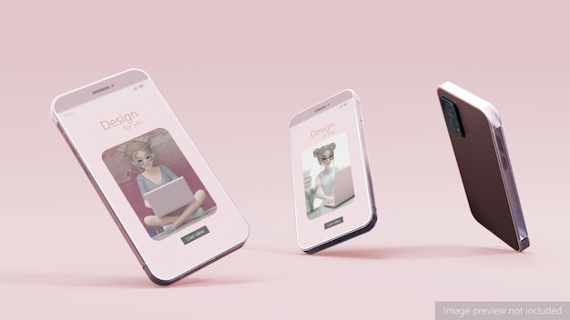 PSD roze metalen telefoon