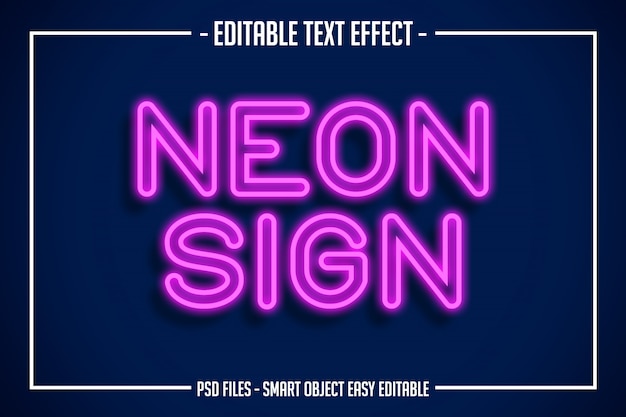 Roze neon tekststijl bewerkbaar lettertype effect