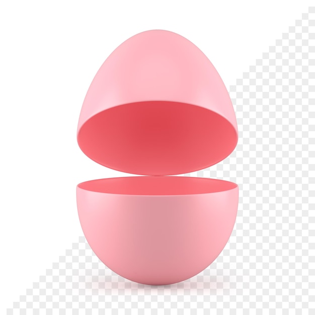 Roze paasei open container voor huidige opslag decoratief ontwerpelement 3d pictogram