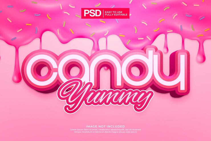PSD roze snoep 3d teksteffect
