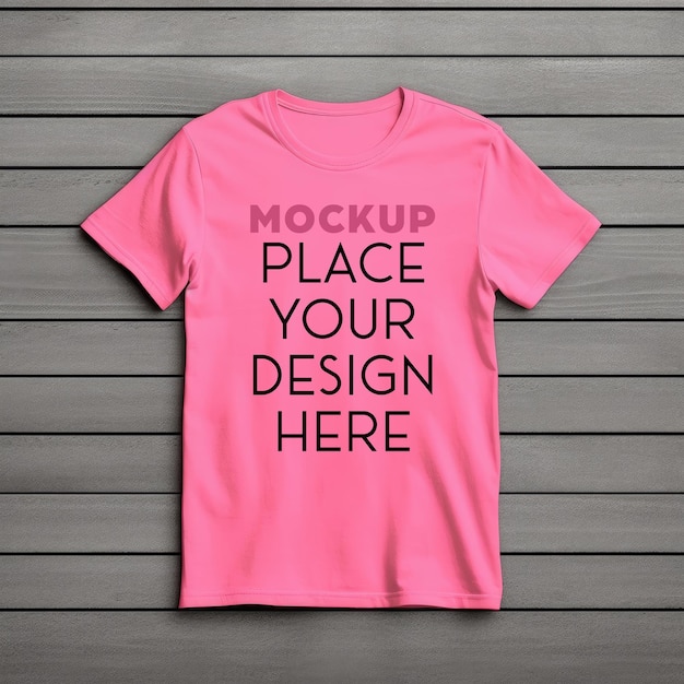 Roze t-shirt mockup ontwerp met korte mouwen psd