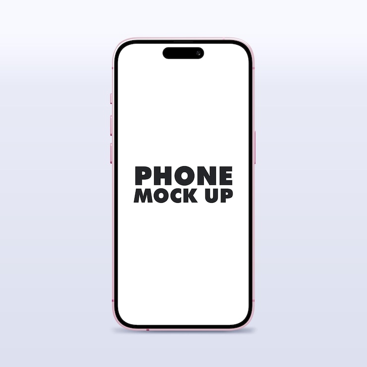 PSD roze telefoon mockup sjabloon