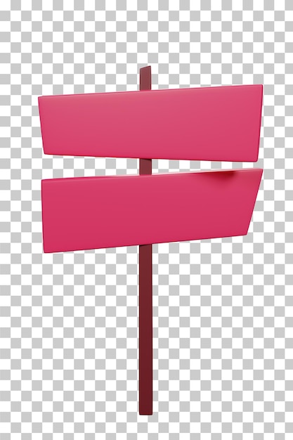 Roze uithangbord plaat 3D-rendering