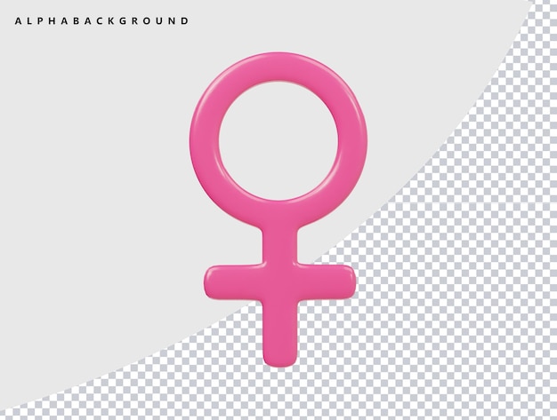 roze vrouwelijk symbool met een roze achtergrond en het woord roze onderaan