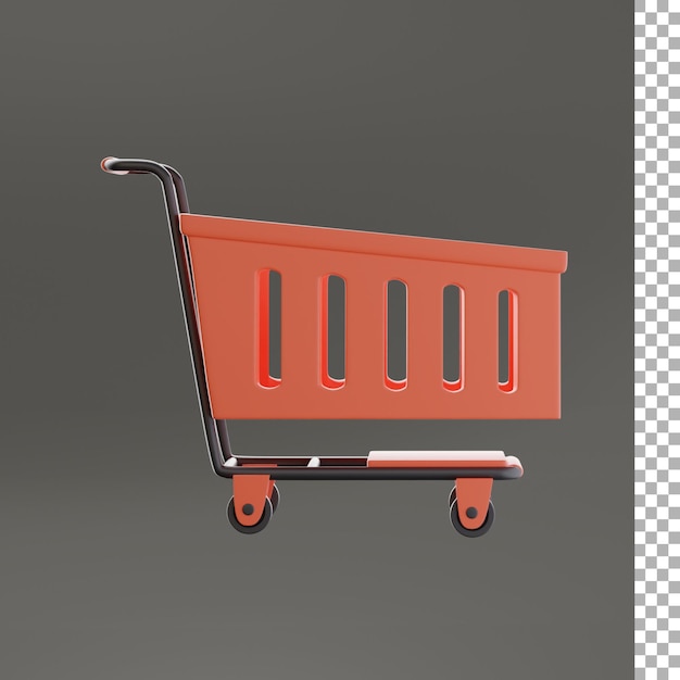 Roze winkelwagen 3d Render