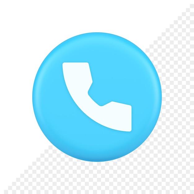 PSD rozmowa telefoniczna kontakt przycisk komunikacji głosowej projekt aplikacji internetowej 3d realistyczna ikona