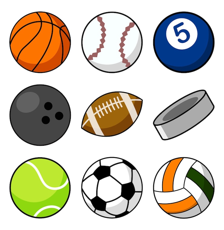 PSD różne piłki sportowe
