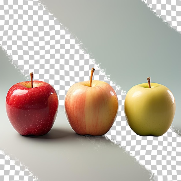 PSD różne rodzaje jabłek na przezroczystym tle