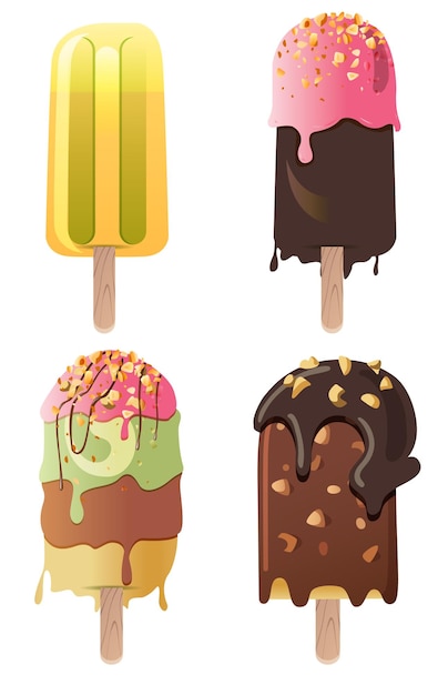 Różnorodne kolorowe lody i lody