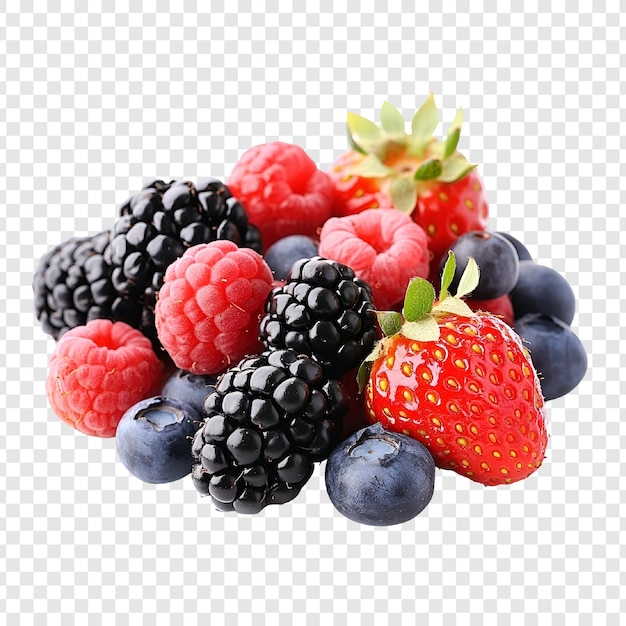Różnorodne świeże jagody o żywych kolorach