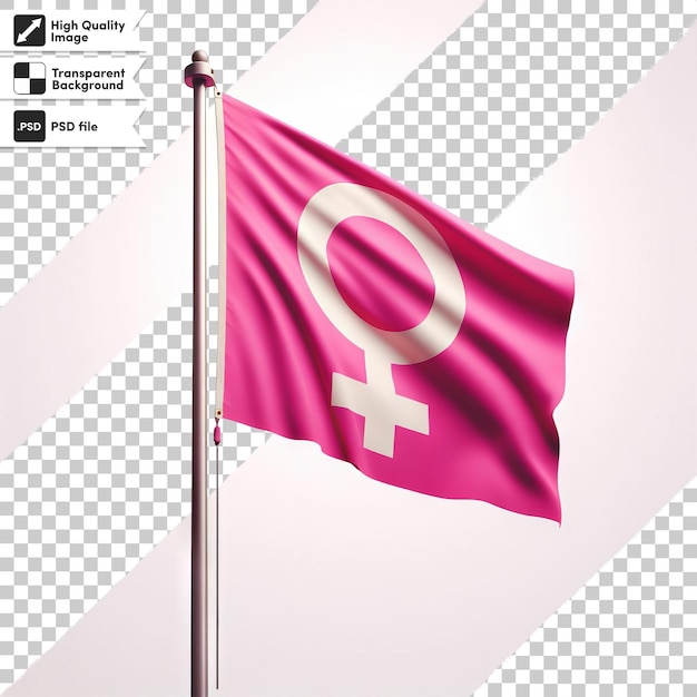 PSD różowa flaga z białym symbolem z napisem biblon