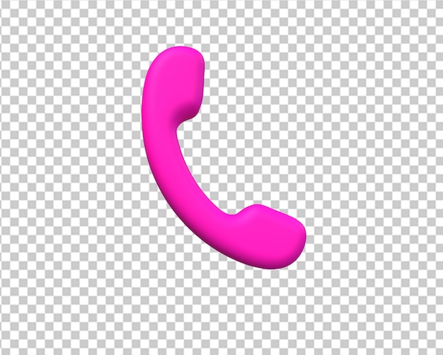 PSD różowa ikona telefonu 3d
