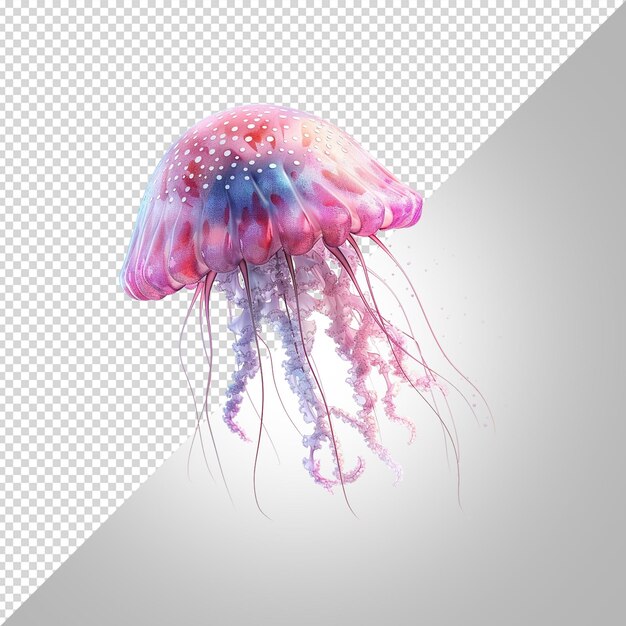 PSD różowa meduza z niebieskim i różowym kolorem