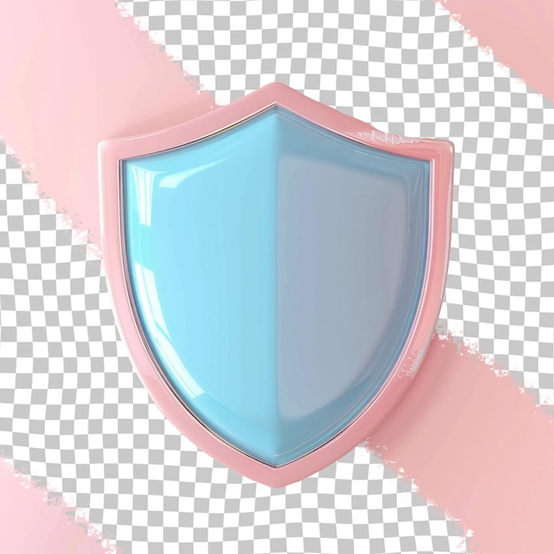 PSD różowa tarcza z niebieską tarczą z różową wstążką wokół niej