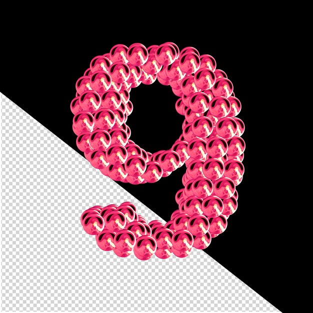 PSD różowe symbole z sfery numer 9