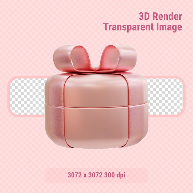 Różowe złoto różowe okrągłe pudełko 3d renderowania ilustracji