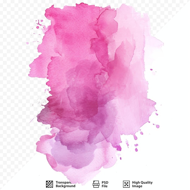 PSD różowy atrament i tekstury akwareli na białym papierze na białym tle wycieki farby i efekty ombre ręcznie malowany abstrakcyjny obraz