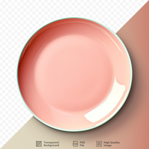 PSD różowy talerz z różową miską i napisem „słowo pierś”.
