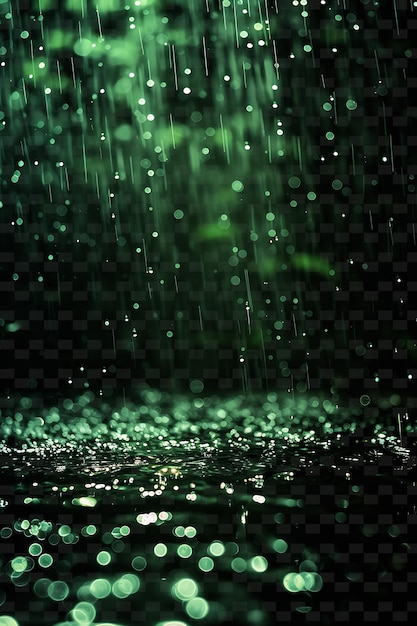 PSD rozproszony błyszczący wyobrażony deszcz z powietrzną mgłą i zielonym groszkiem png neon light effect y2k collection