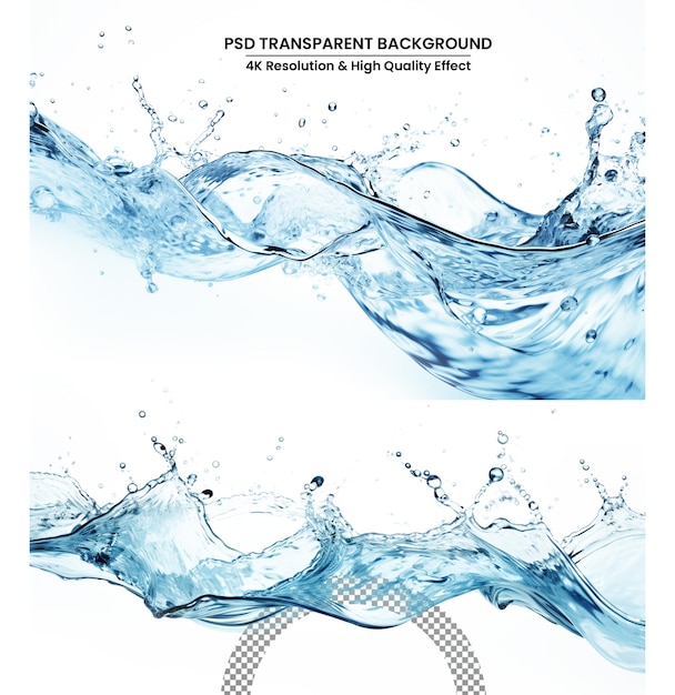 Rozpryski Wody Koncepcje Wody Czyste Naturalne Fale Wodne Koncepcja Zdrowego Napoju Przezroczyste Tło