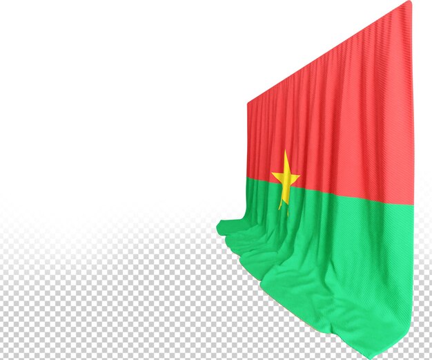 PSD rozwijaj się dzięki kulturalnym flagom 3d burkina faso. połącz dumę, podnieś wydarzenia kształt echa