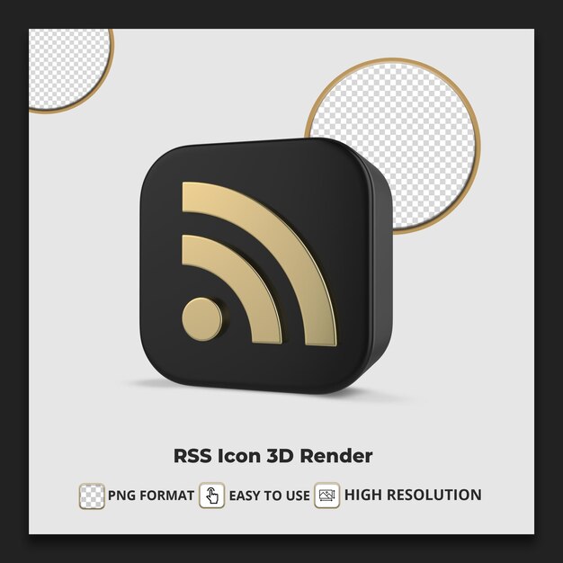 Rss 아이콘 3d 렌더링