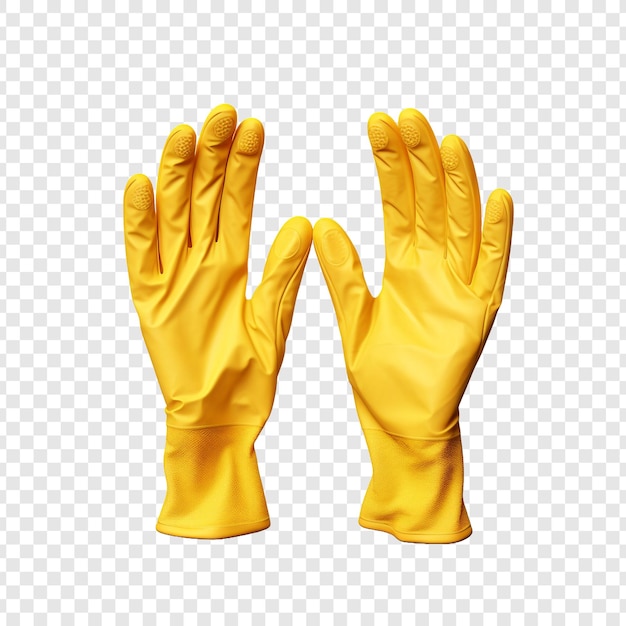PSD rubber gloves isolated on transparent background