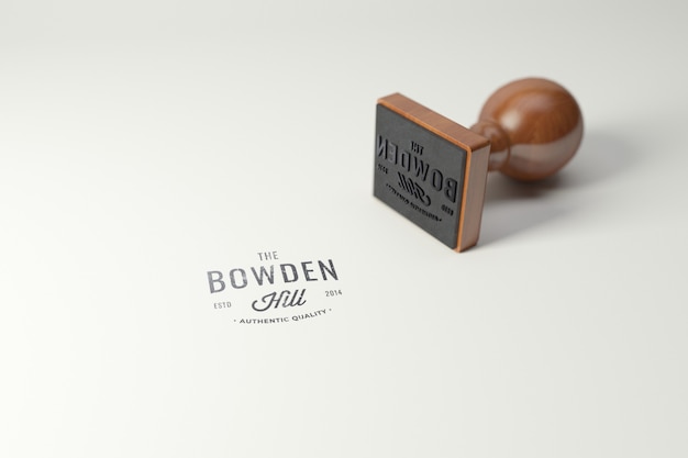rubber stamp logo mockup. square version