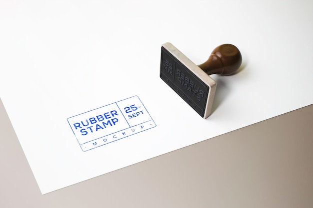 Rubber stamp logo mockup