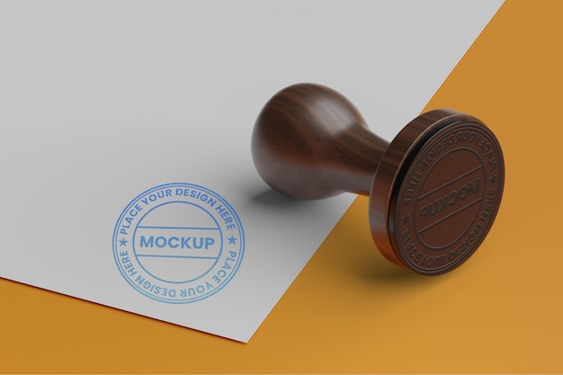 PSD mockup logo timbro di gomma