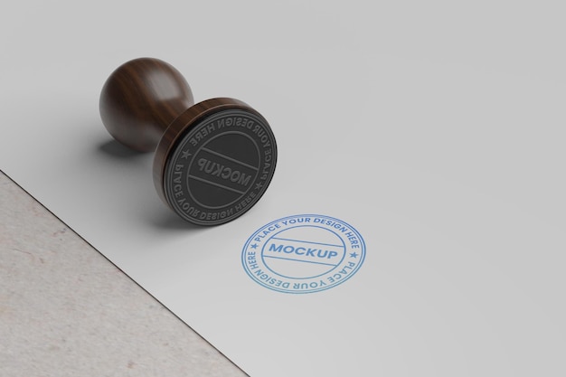 Rubber stamp logo mockup