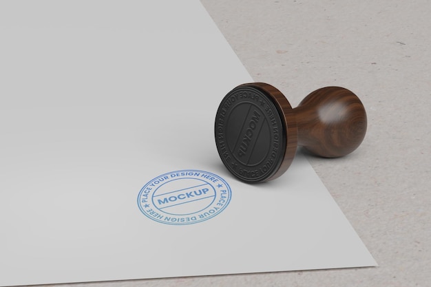 rubber stamp logo mockup