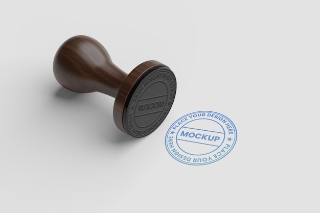 Rubber stamp logo mockup