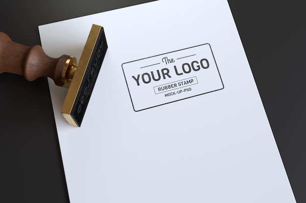 PSD mockup logo timbro di gomma