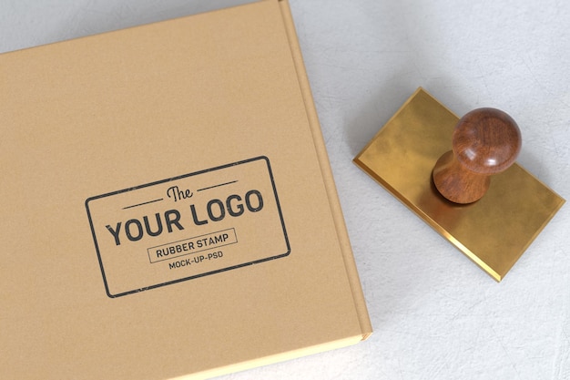 Rubber stamp logo mockup